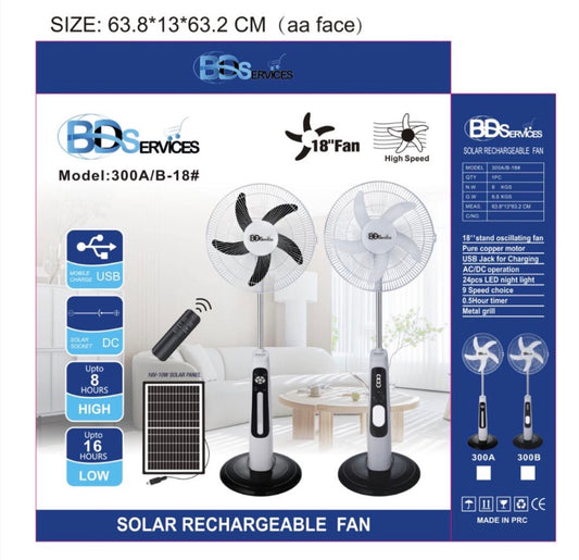 Ventilateur 18pousse rechargeable