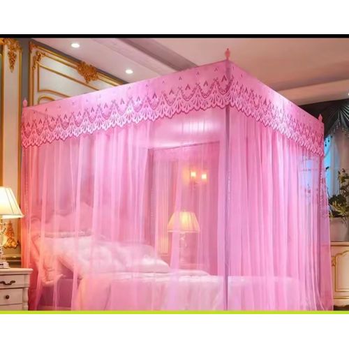 Moustiquaire chambre de princesse, rideaux de lit à poteaux, décoration de chambre double 120 x 200 cm/47 x 79