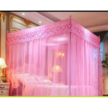 Moustiquaire chambre de princesse, rideaux de lit à poteaux, décoration de chambre double 120 x 200 cm/47 x 79