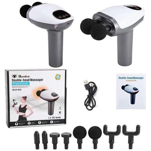 Appareil de massage électrique double tête  – 10 niveaux de vitesse, BLD-922 – Soulagement des muscles du cou, du dos, des épaules et du corps entier