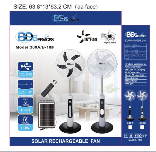 Ventilateur Rechargeable 18 Pouces - 5 Hélices